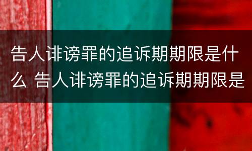 告人诽谤罪的追诉期期限是什么 告人诽谤罪的追诉期期限是什么时间