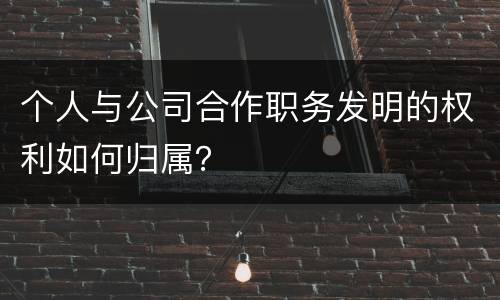 个人与公司合作职务发明的权利如何归属？