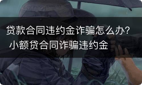 贷款合同违约金诈骗怎么办？ 小额贷合同诈骗违约金