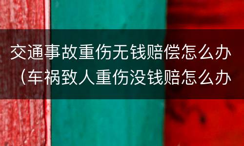 交通事故重伤无钱赔偿怎么办（车祸致人重伤没钱赔怎么办）