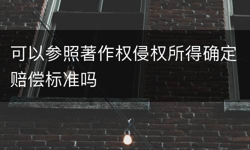 可以参照著作权侵权所得确定赔偿标准吗