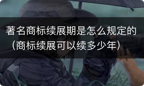 著名商标续展期是怎么规定的（商标续展可以续多少年）