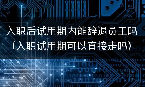 入职后试用期内能辞退员工吗（入职试用期可以直接走吗）