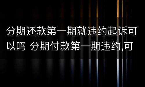 分期还款第一期就违约起诉可以吗 分期付款第一期违约,可否主张全部