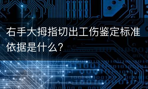 右手大拇指切出工伤鉴定标准依据是什么?