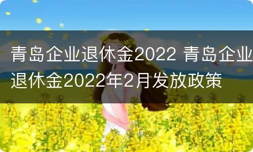 青岛企业退休金2022 青岛企业退休金2022年2月发放政策