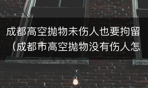 成都高空抛物未伤人也要拘留（成都市高空抛物没有伤人怎么处罚）