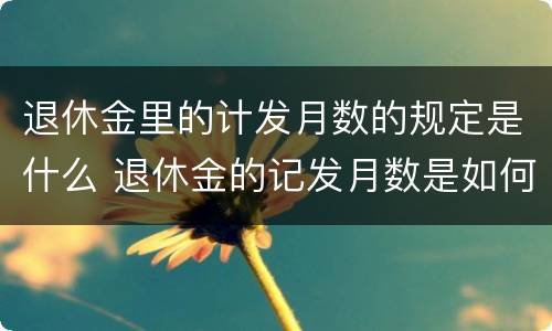 退休金里的计发月数的规定是什么 退休金的记发月数是如何算出来的