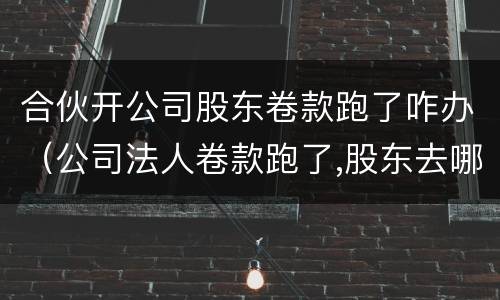 合伙开公司股东卷款跑了咋办（公司法人卷款跑了,股东去哪报案）