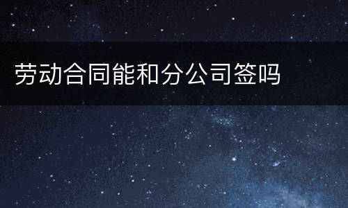 劳动合同能和分公司签吗