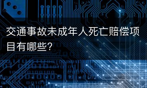 交通事故未成年人死亡赔偿项目有哪些?