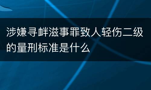 涉嫌寻衅滋事罪致人轻伤二级的量刑标准是什么