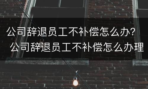 公司辞退员工不补偿怎么办？ 公司辞退员工不补偿怎么办理