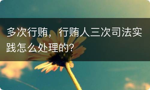 多次行贿，行贿人三次司法实践怎么处理的？