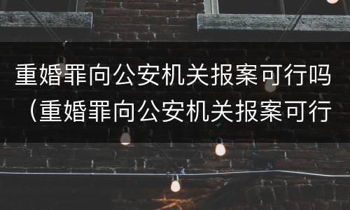 重婚罪向公安机关报案可行吗（重婚罪向公安机关报案可行吗怎么处理）