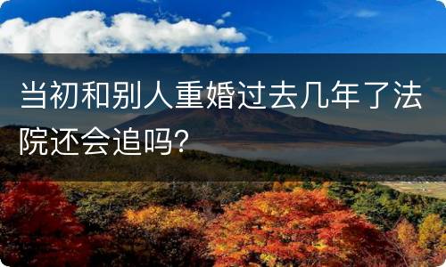 当初和别人重婚过去几年了法院还会追吗？