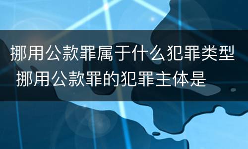 挪用公款罪属于什么犯罪类型 挪用公款罪的犯罪主体是