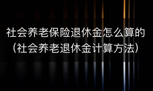 社会养老保险退休金怎么算的（社会养老退休金计算方法）