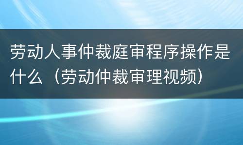 劳动人事仲裁庭审程序操作是什么（劳动仲裁审理视频）