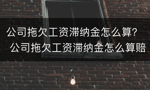 公司拖欠工资滞纳金怎么算？ 公司拖欠工资滞纳金怎么算赔偿