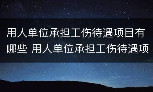 用人单位承担工伤待遇项目有哪些 用人单位承担工伤待遇项目有哪些要求