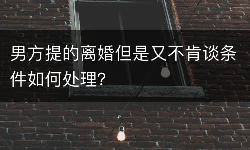 男方提的离婚但是又不肯谈条件如何处理？