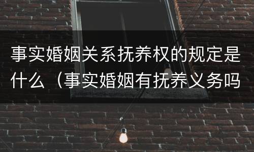 事实婚姻关系抚养权的规定是什么（事实婚姻有抚养义务吗）