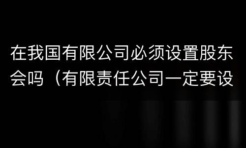 在我国有限公司必须设置股东会吗（有限责任公司一定要设立股东会吗）