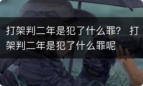 打架判二年是犯了什么罪？ 打架判二年是犯了什么罪呢