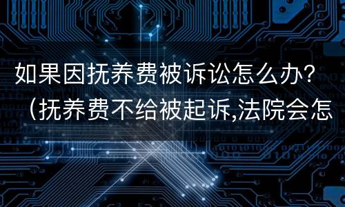 如果因抚养费被诉讼怎么办？（抚养费不给被起诉,法院会怎么处理）