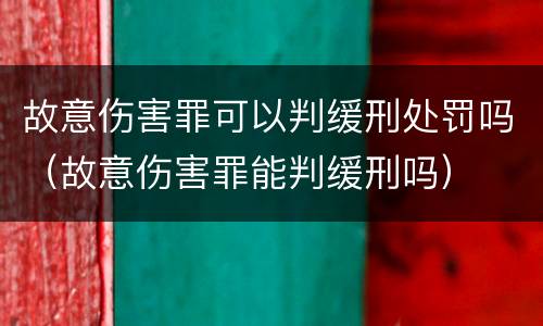 故意伤害罪可以判缓刑处罚吗（故意伤害罪能判缓刑吗）