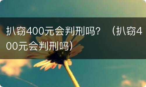 扒窃400元会判刑吗？（扒窃400元会判刑吗）