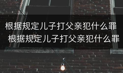 根据规定儿子打父亲犯什么罪 根据规定儿子打父亲犯什么罪呢