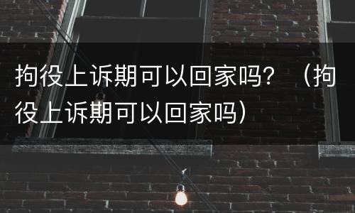 拘役上诉期可以回家吗？（拘役上诉期可以回家吗）