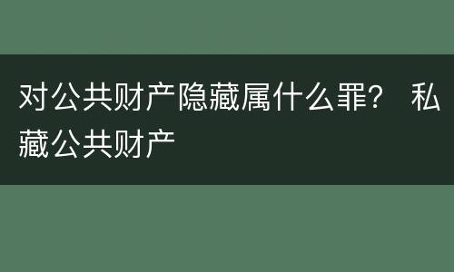 对公共财产隐藏属什么罪？ 私藏公共财产