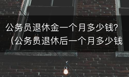 公务员退休金一个月多少钱？（公务员退休后一个月多少钱）