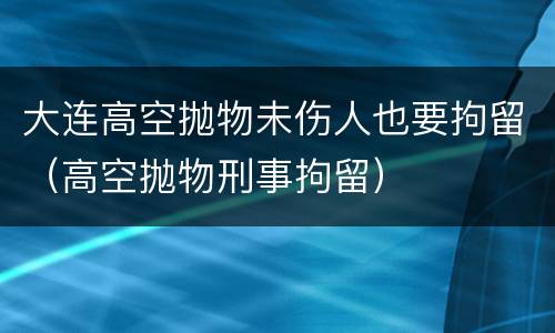 大连高空抛物未伤人也要拘留（高空抛物刑事拘留）