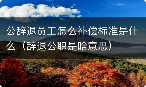 公辞退员工怎么补偿标准是什么（辞退公职是啥意思）