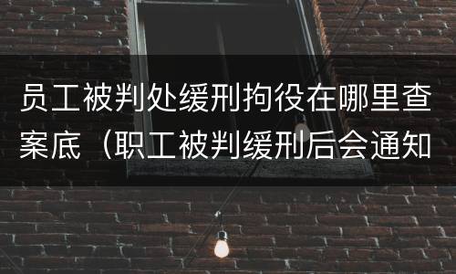 员工被判处缓刑拘役在哪里查案底（职工被判缓刑后会通知单位吗）