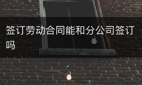 签订劳动合同能和分公司签订吗