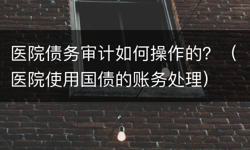 医院债务审计如何操作的？（医院使用国债的账务处理）