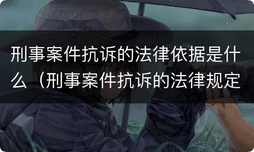 刑事案件抗诉的法律依据是什么（刑事案件抗诉的法律规定）