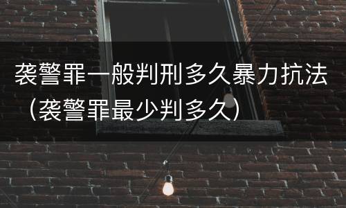 袭警罪一般判刑多久暴力抗法（袭警罪最少判多久）