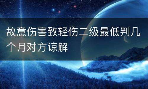 故意伤害致轻伤二级最低判几个月对方谅解