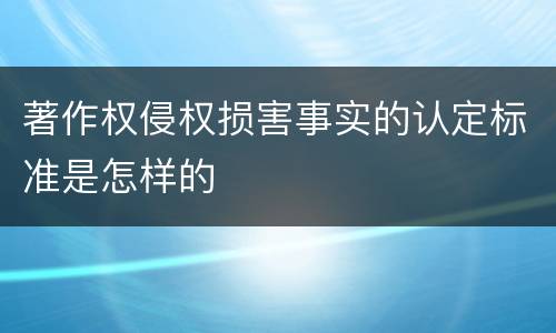 著作权侵权损害事实的认定标准是怎样的