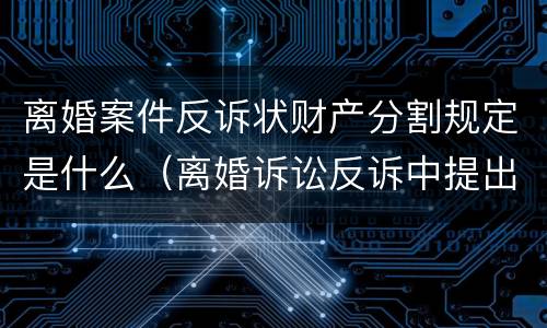 离婚案件反诉状财产分割规定是什么（离婚诉讼反诉中提出财产分割）