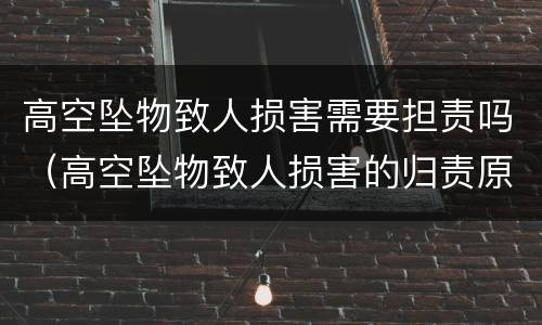 高空坠物致人损害需要担责吗（高空坠物致人损害的归责原则）