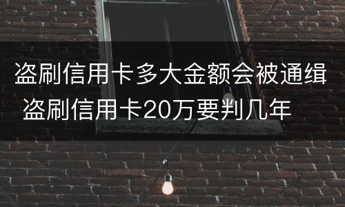 盗刷信用卡多大金额会被通缉 盗刷信用卡20万要判几年