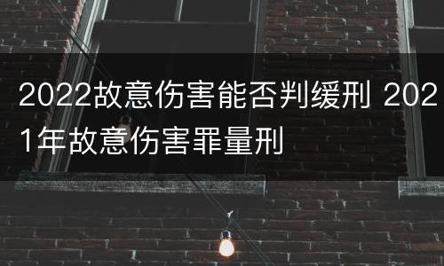 2022故意伤害能否判缓刑 2021年故意伤害罪量刑