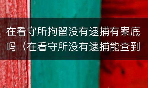 在看守所拘留没有逮捕有案底吗（在看守所没有逮捕能查到案件进度么）